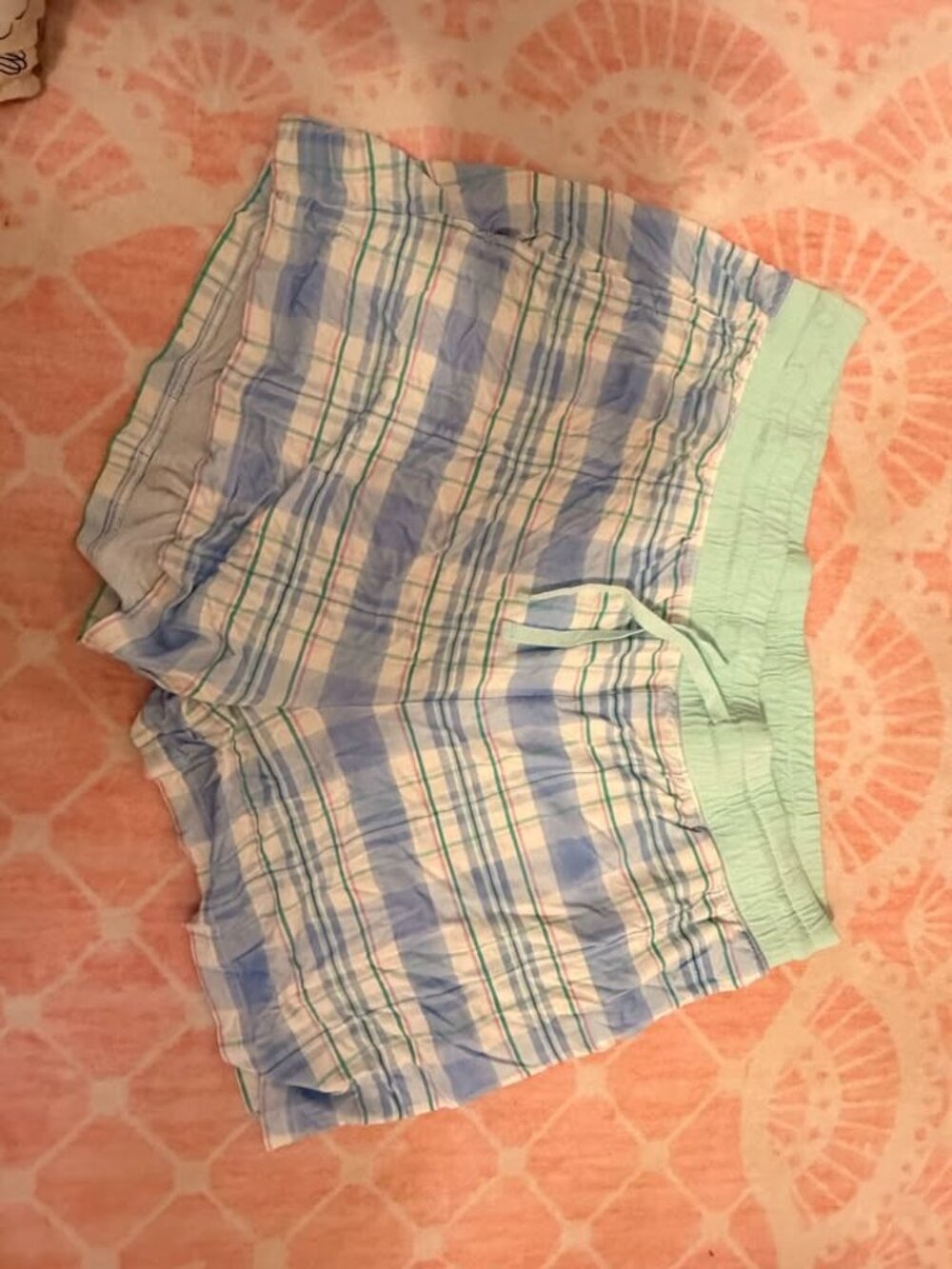 Little Sleepies LunaLuxe Bamboo Sleep Shorts Plaid Print Women's Medium